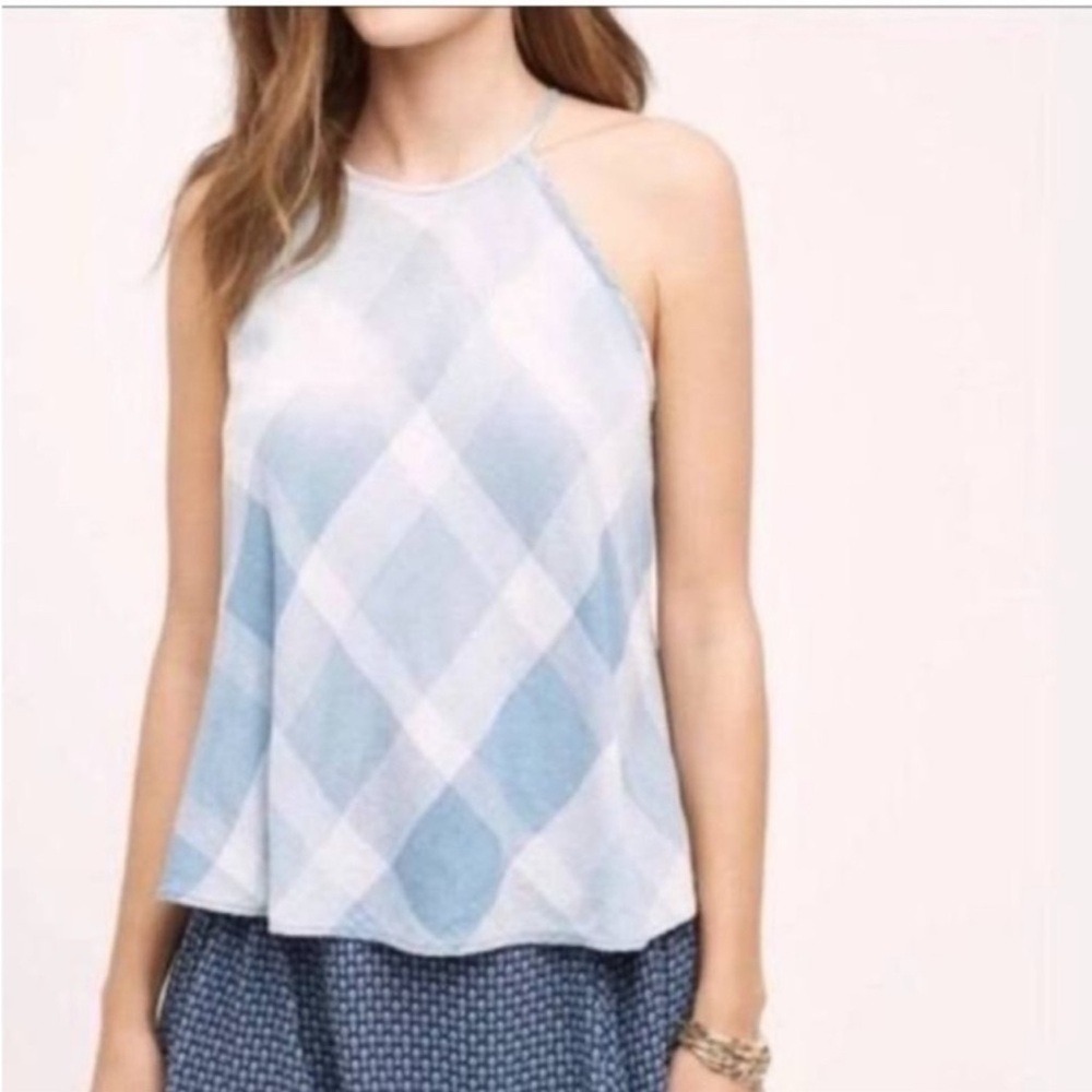 Anthropologie Cloth & Stone Plaid Halter Top- Small